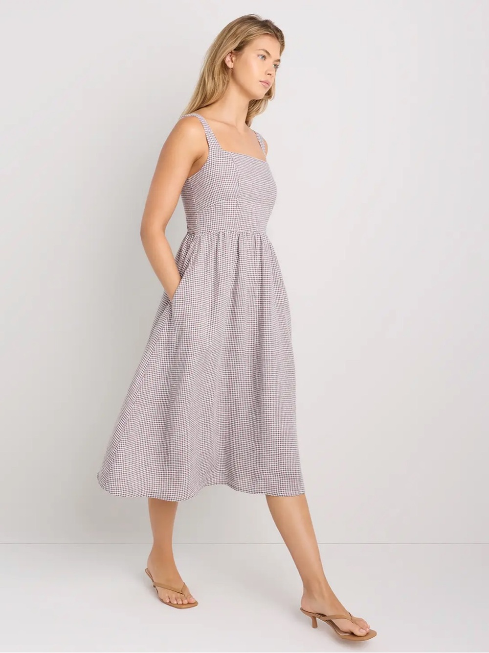 Quince NWT 100% European Linen Fit & Flare Midi Dress | Size S